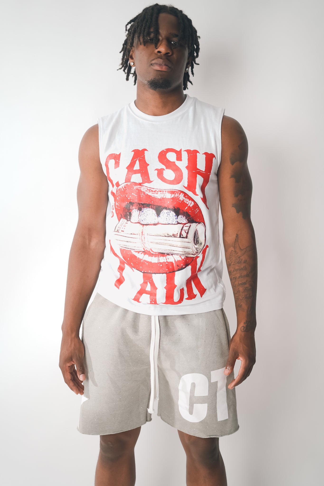 White Bankroll Sleeveless Tee