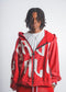 Red Havin Moguls Cropped Zip Up Hoodie