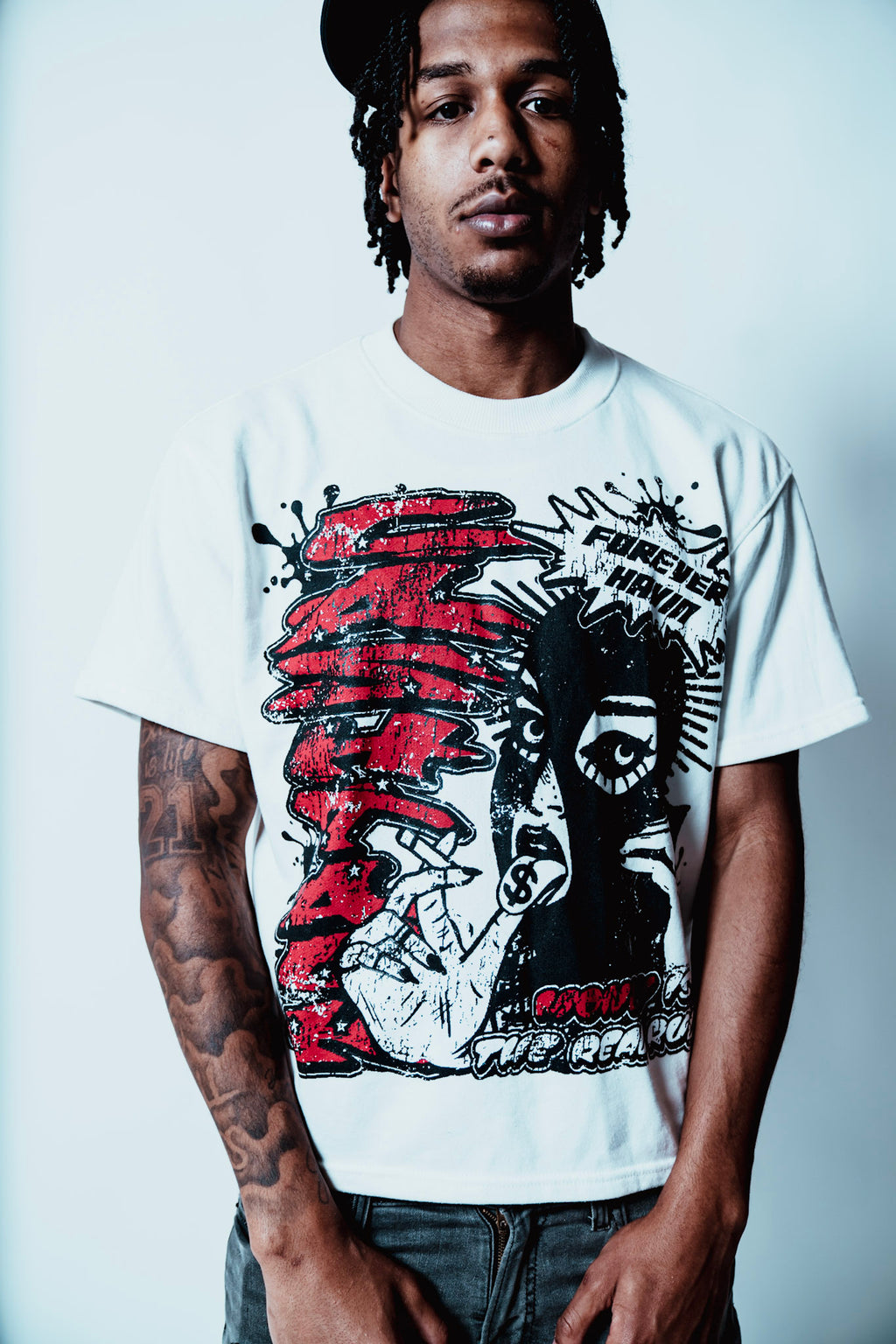 Red Forever Havin Cropped T-Shirt