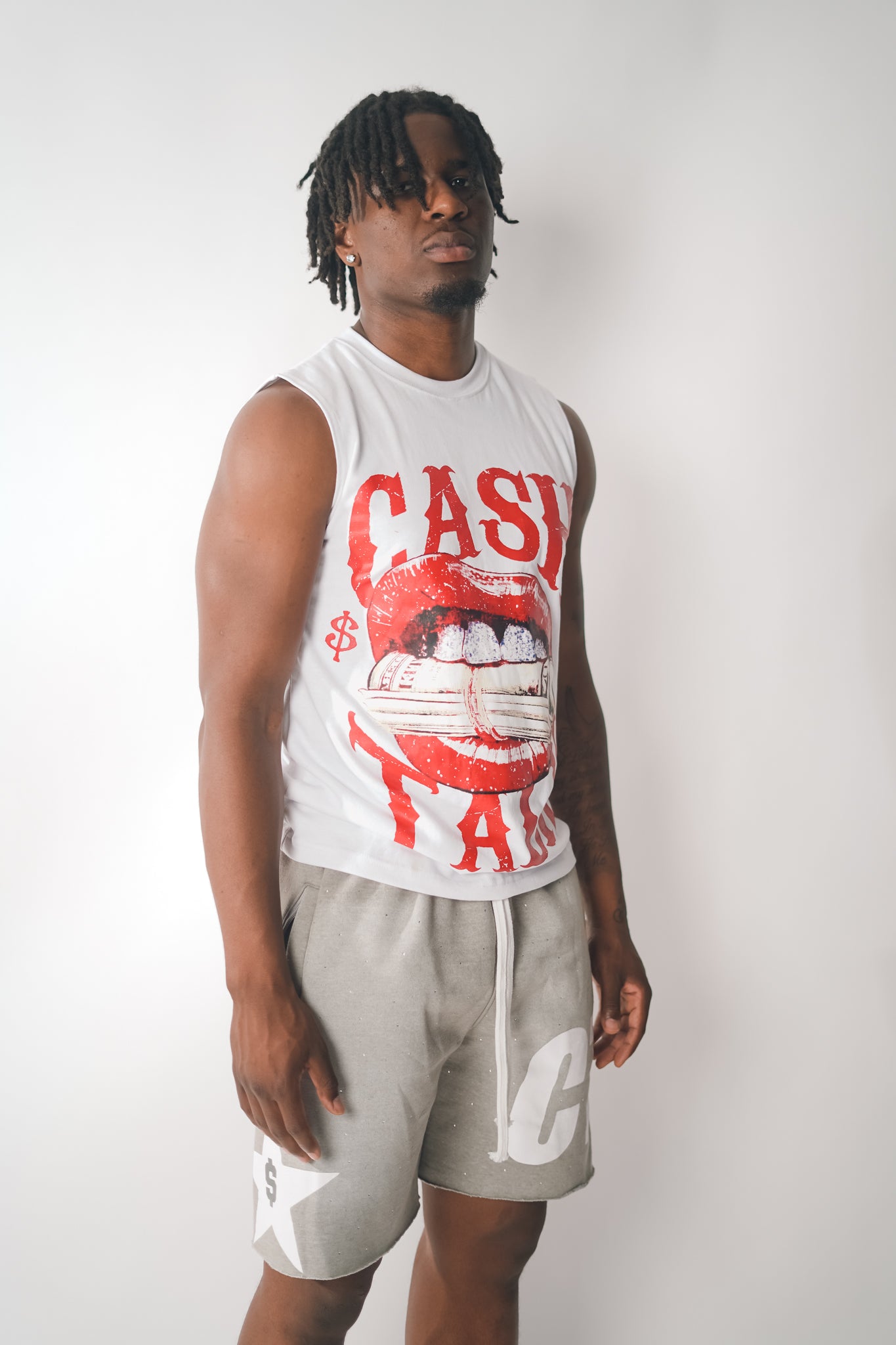 White Bankroll Sleeveless Tee