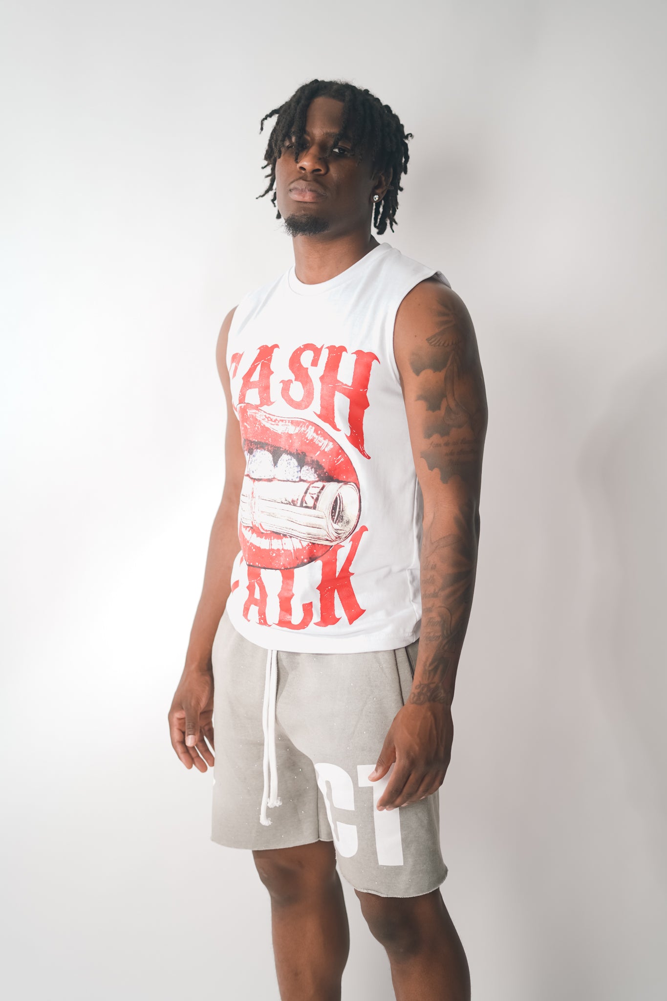 White Bankroll Sleeveless Tee