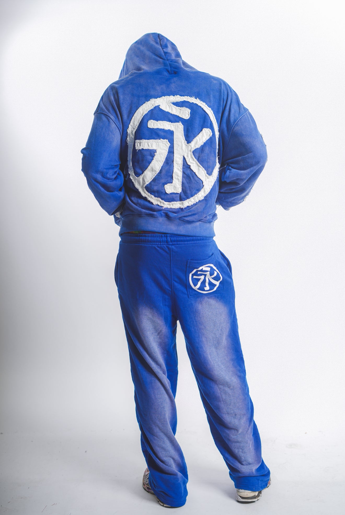 Blue Havin Moguls Cropped Zip Up Hoodie