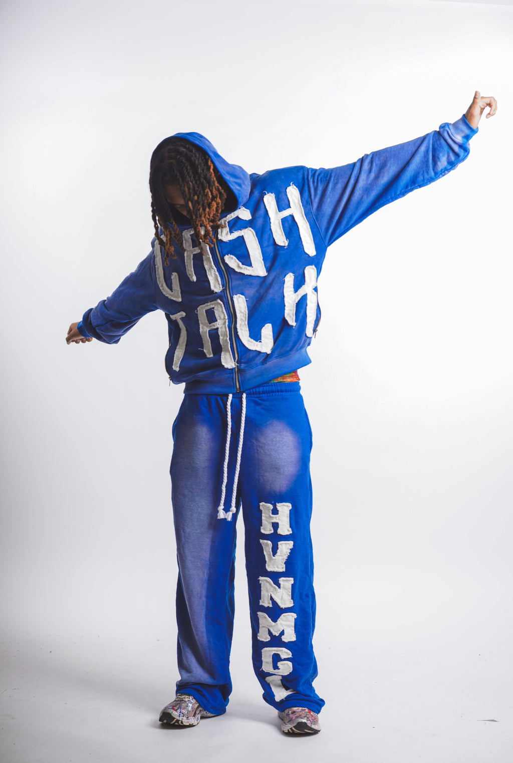 Blue Havin Moguls Cropped Zip Up Hoodie