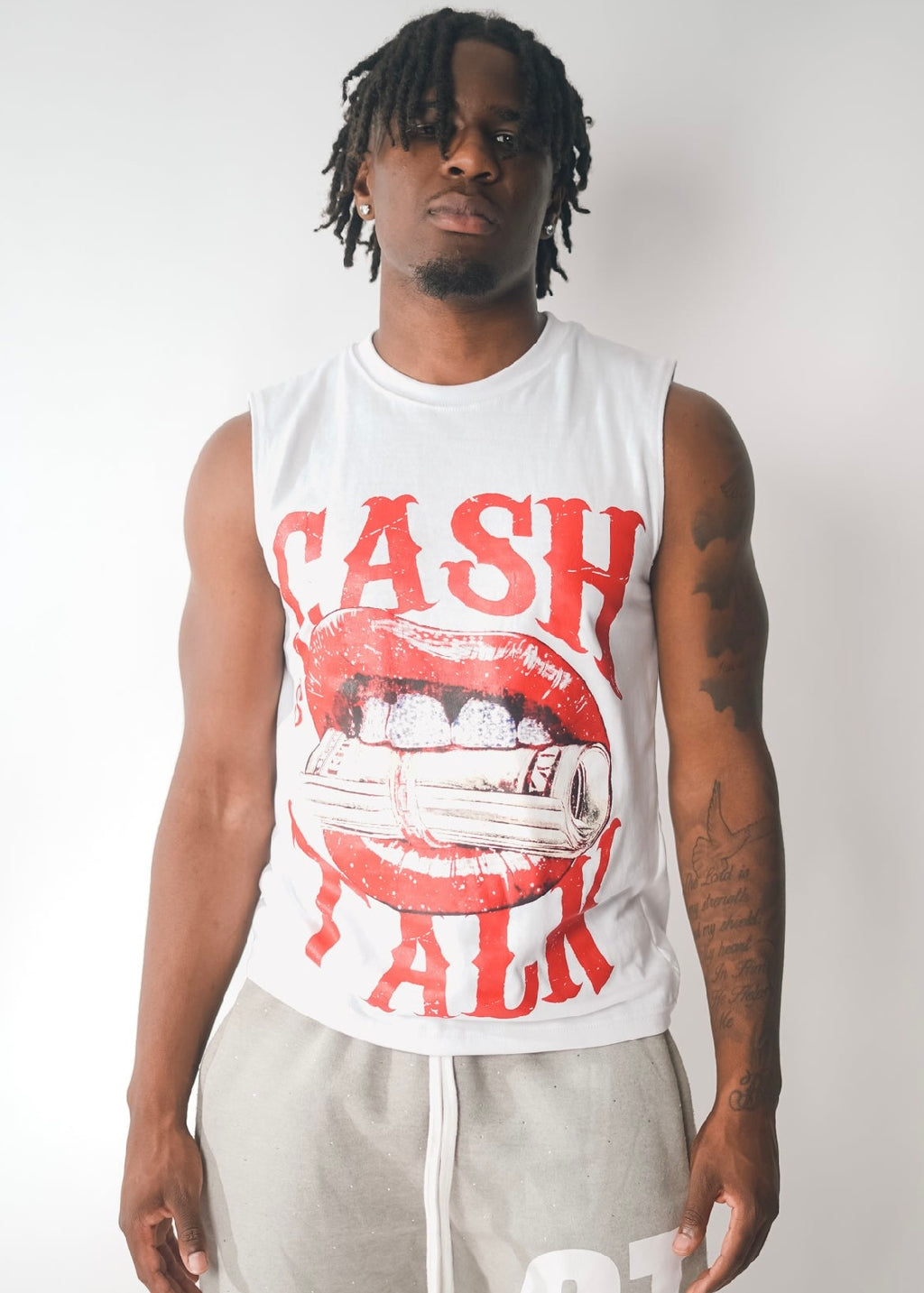 White Bankroll Sleeveless Tee