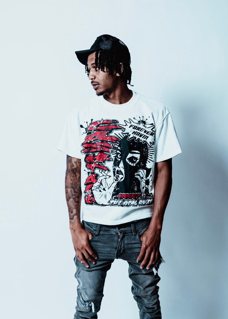 Red Forever Havin Cropped T-Shirt