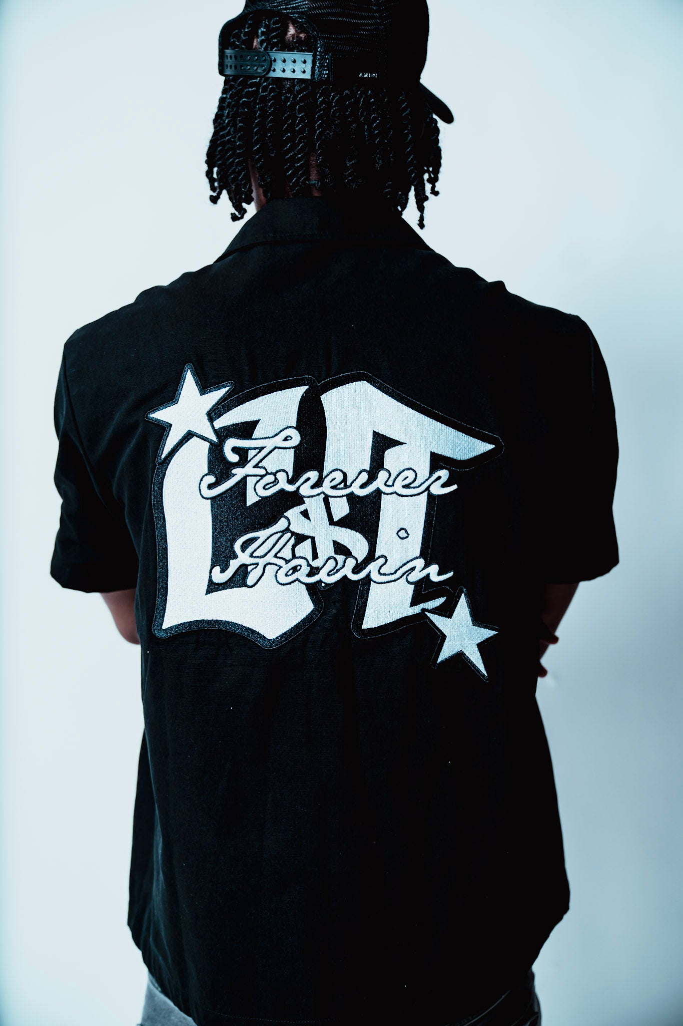 Black Cotton Canvas Workers Tee