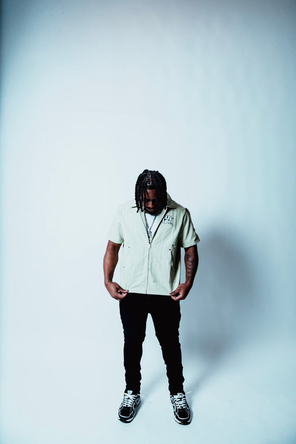 Mint Green Cotton Canvas Workers Tee