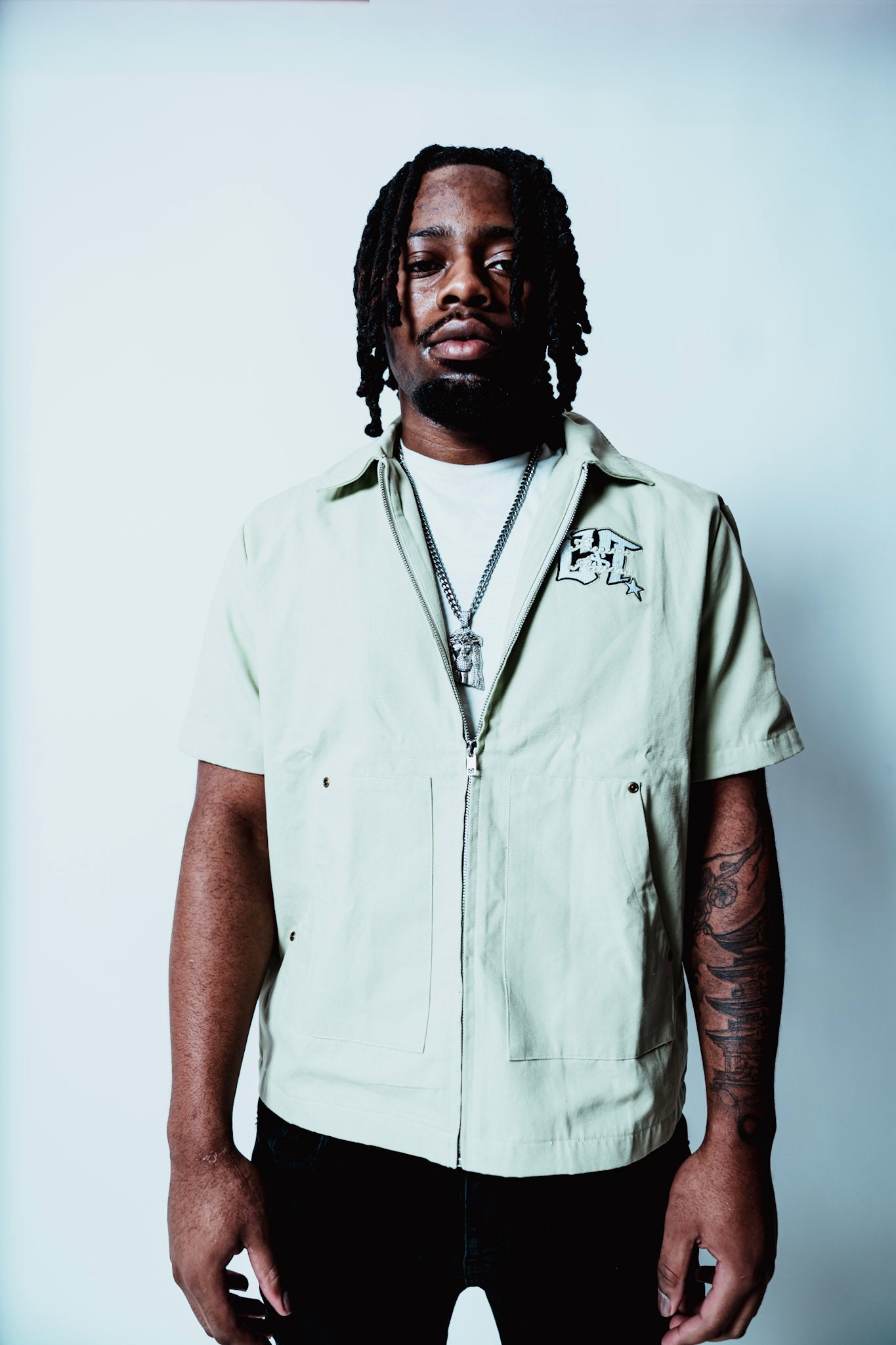 Mint Green Cotton Canvas Workers Tee