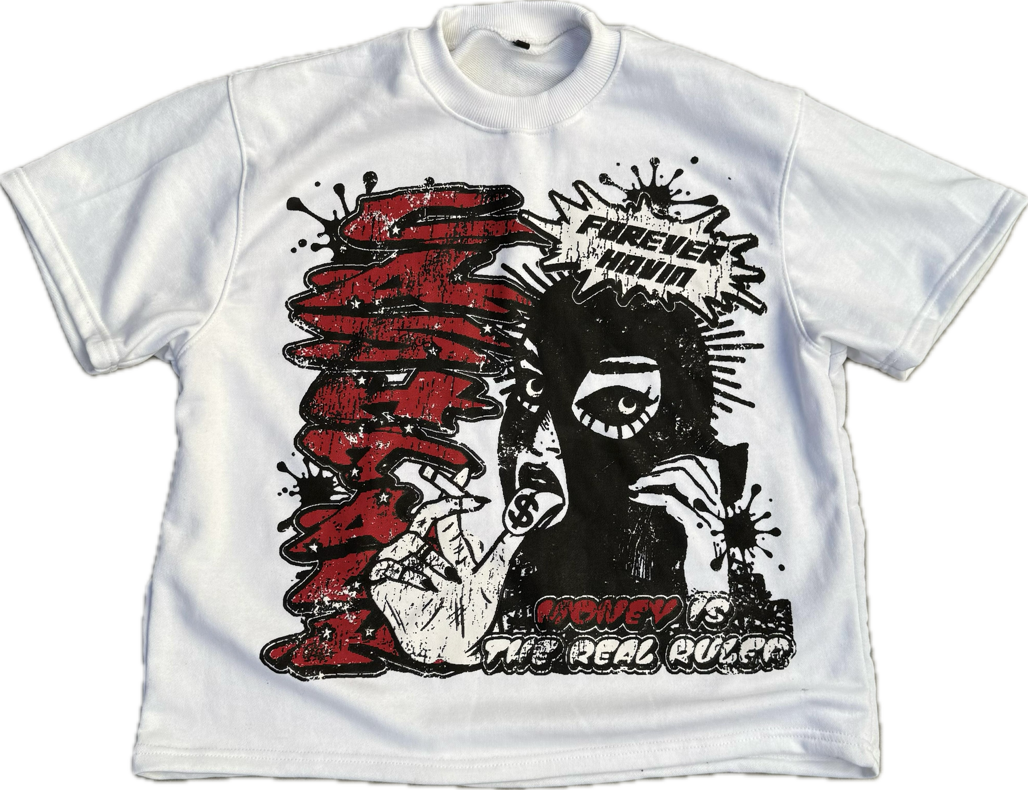 Red Forever Havin Cropped T-Shirt