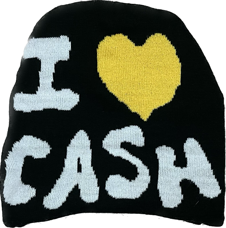 Yellow I Love Cash Beanie