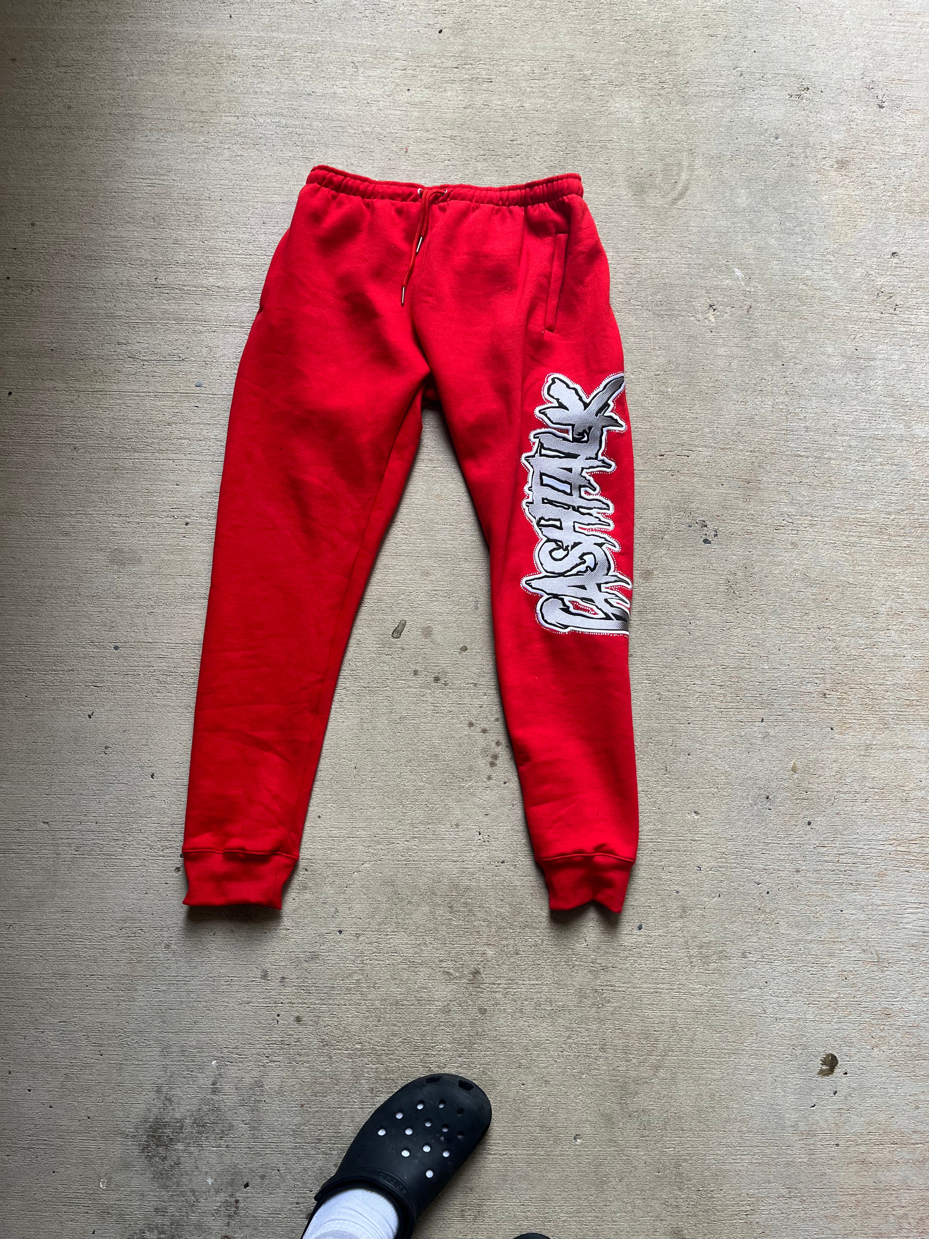 Red Biz Talk Sweatpants
