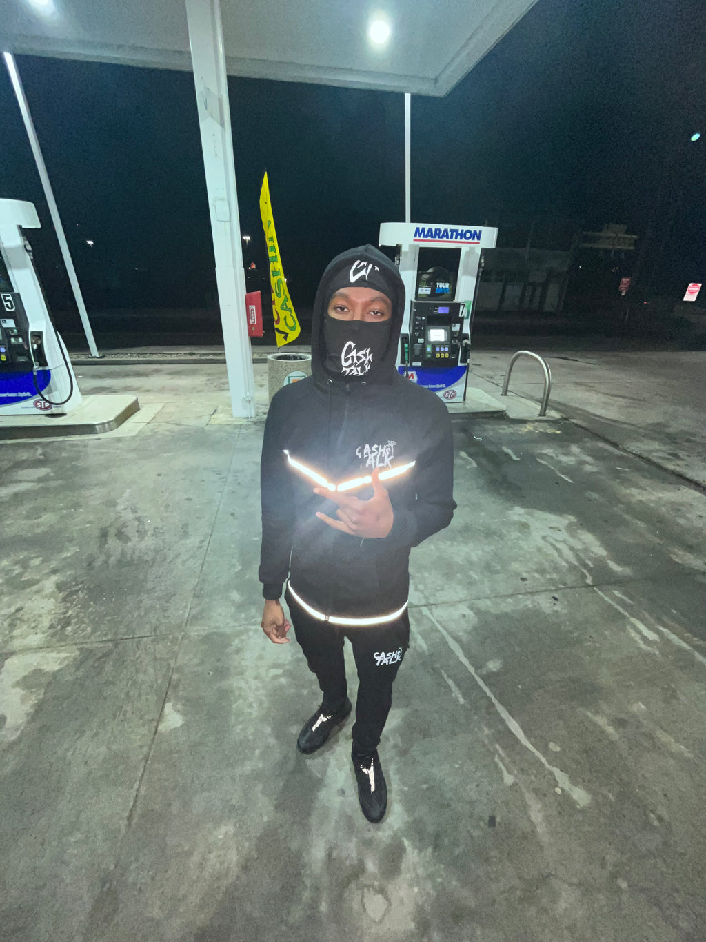 Black Cash Talk Tech Pants